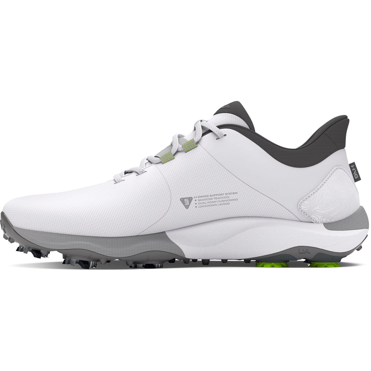 Under Armour Mens Drive Pro Golf - White/Metallic Gun Metal