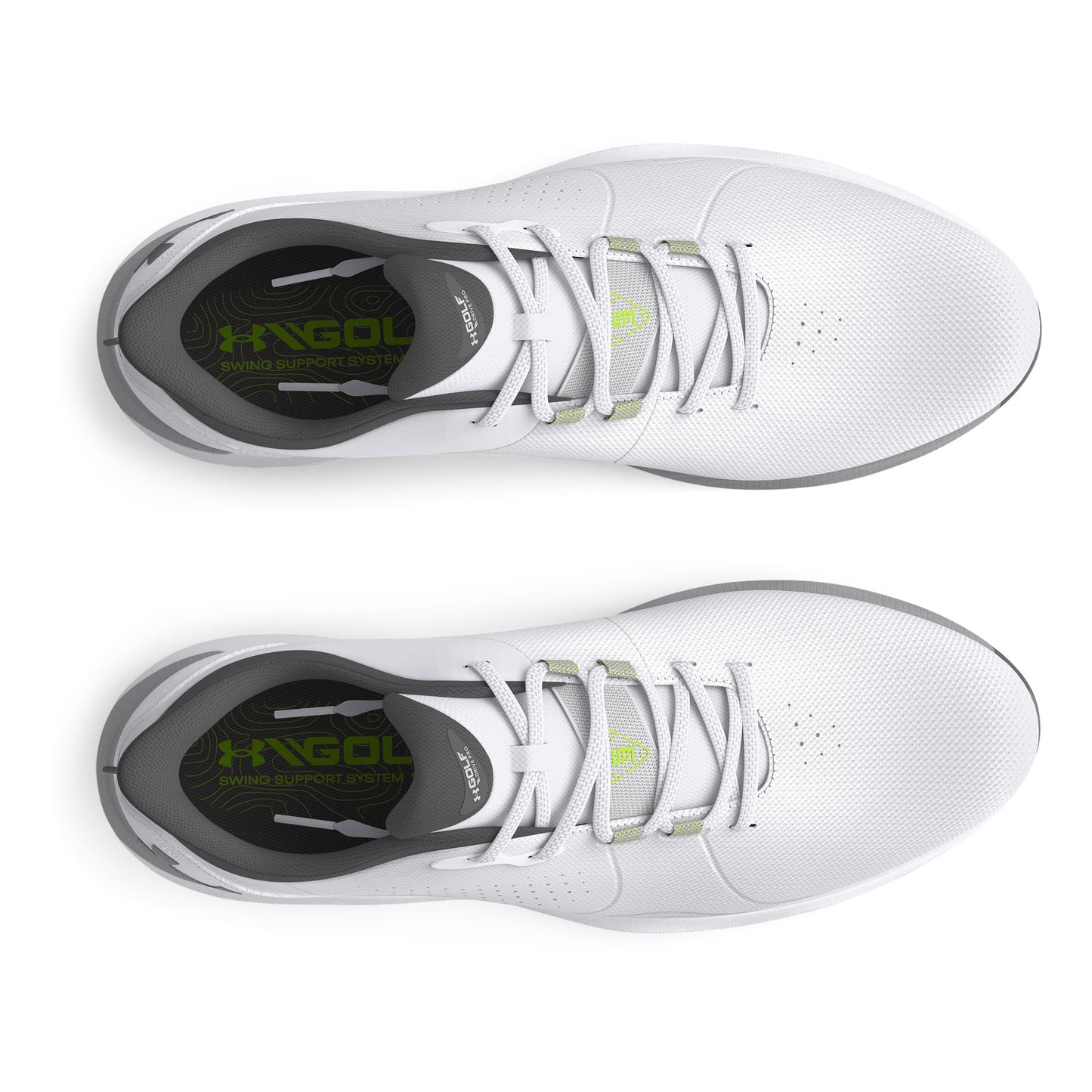 Under Armour Mens Drive Pro Golf - White/Metallic Gun Metal