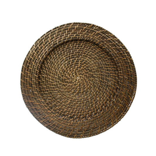 Jay Companies Set Of 4 Round Rattan Charger 13"D