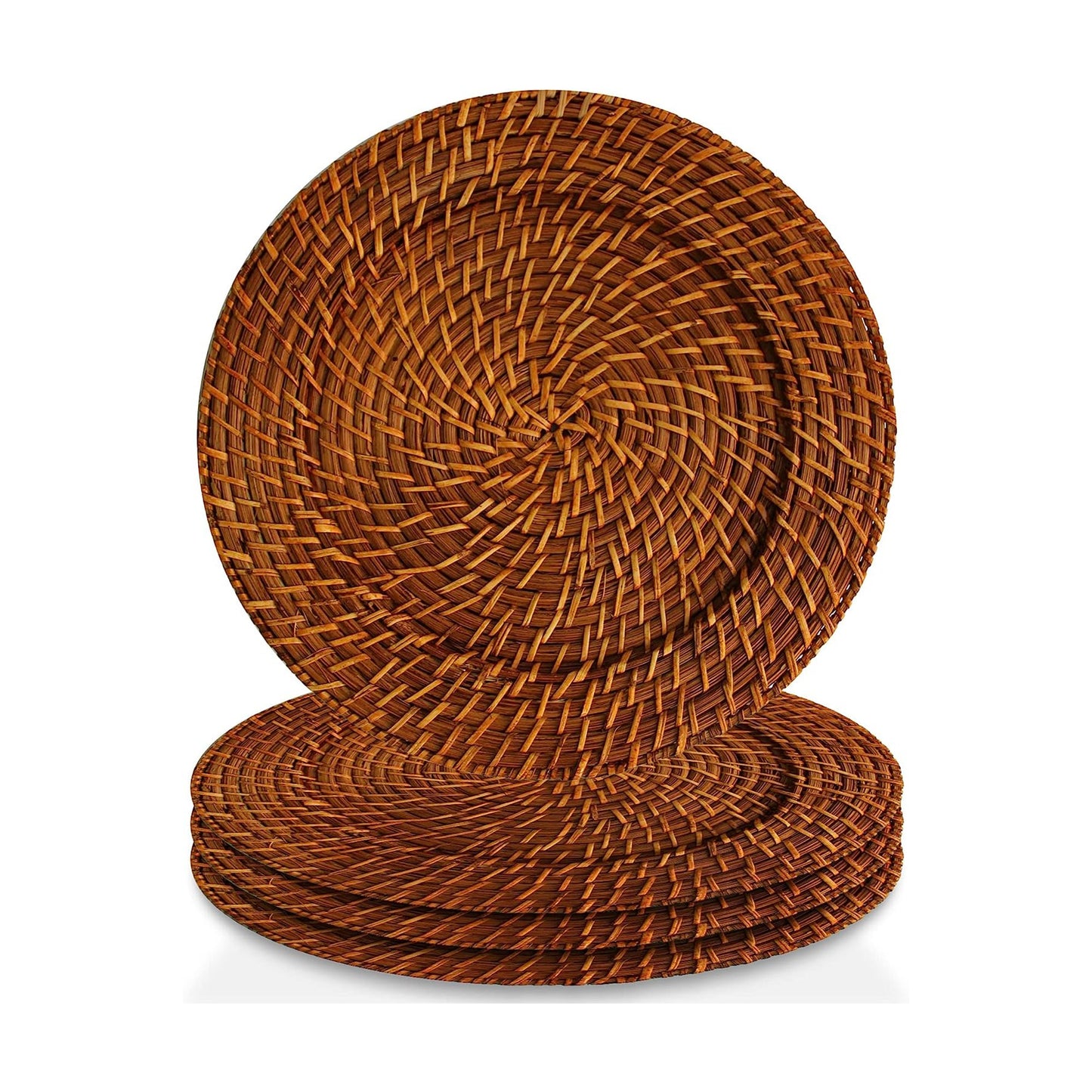 Jay Companies Harvest Rattan Charger Set Of 4