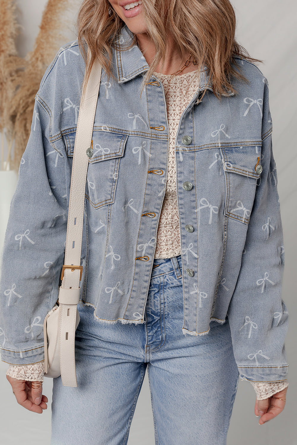 Threaded Pear Amelia Wash Raw Hem Jacket