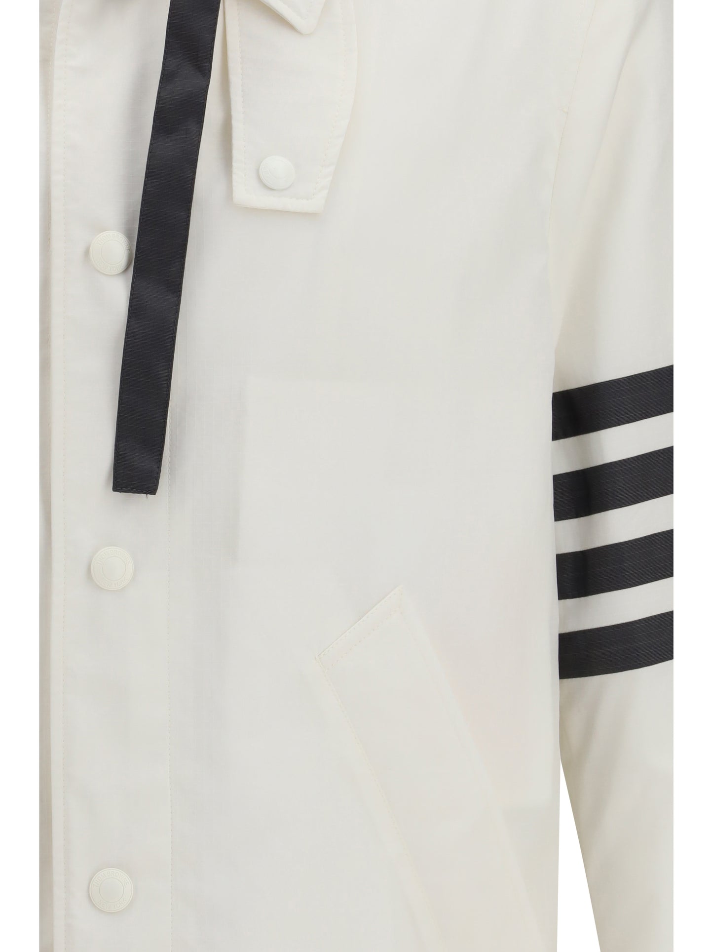 Hooded Bal Collar Jacket White