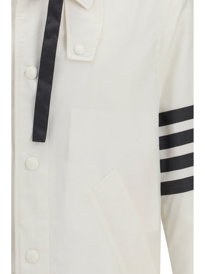 Hooded Bal Collar Jacket White