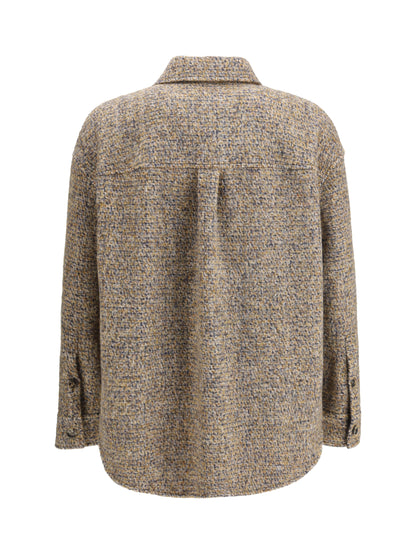 Overshirt Mélange Wool Beige/Blue