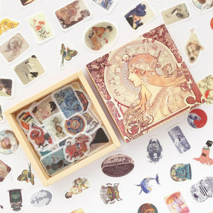 200 Pc Box Set Washi Paper Stickers Stationery Diary Decoration