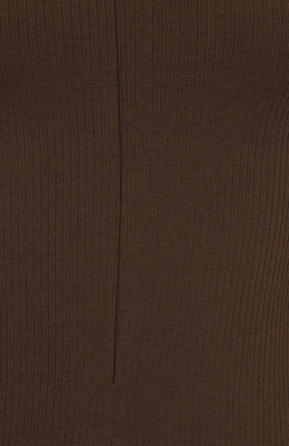 Alo Yoga Women's Romper Rib 1 2 Zip Long Sleeve One Piece — Brown/Heather