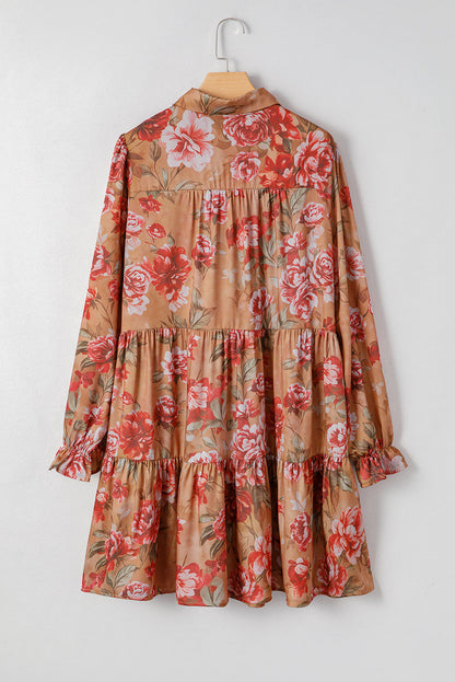 Threaded Pear Maddie Ruffle Mini Dress Long Sleeve Top
