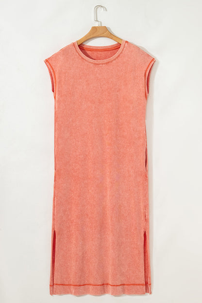 Threaded Pear Eloise Mineral Wash Pocketed T-shirt Long Dress