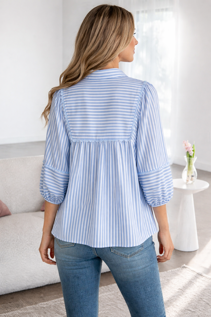 Threaded Pear Kora Puff Sleeve Blouse