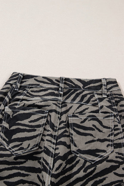 Threaded Pear Hunter Printed Wide Leg Jeans
