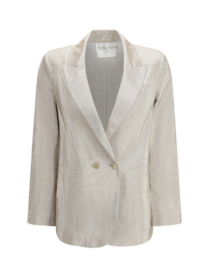 Double-Breasted Jacket Linen Lurex