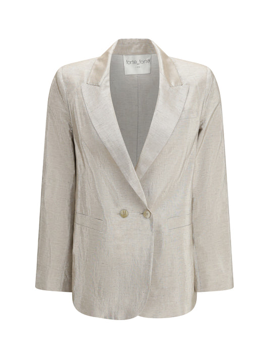 Double-Breasted Jacket Linen Lurex