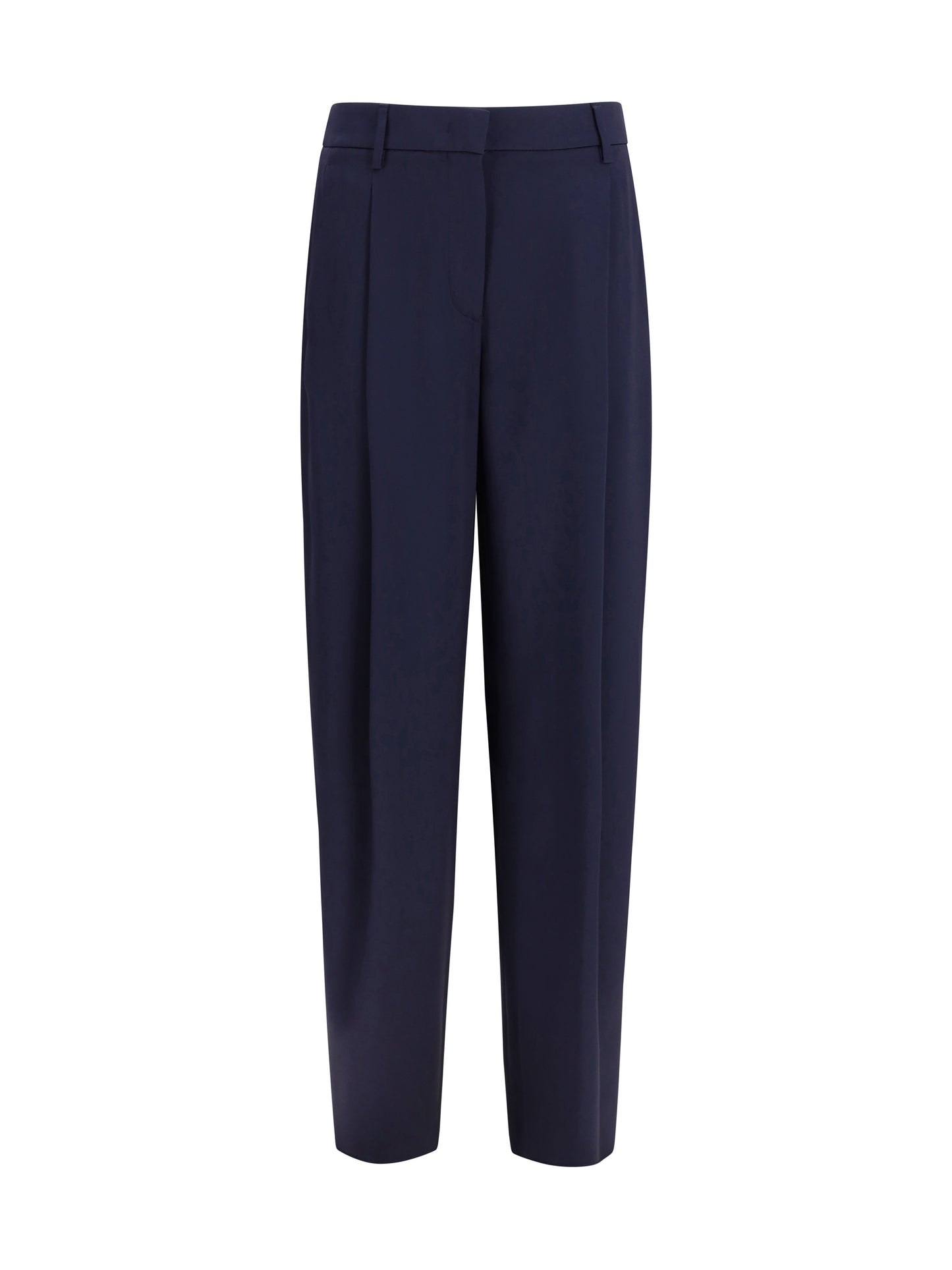 Pleated Silk Pants Blue Lapis
