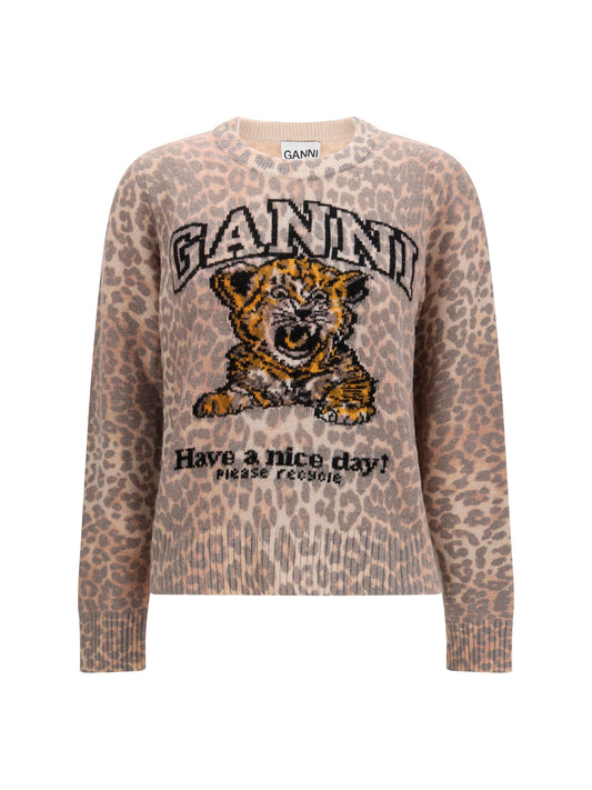 Sweater Tiger-Print Almond Milk