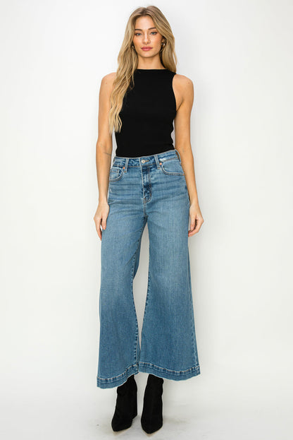 Noa High Rise Crop Palazzo Jeans
