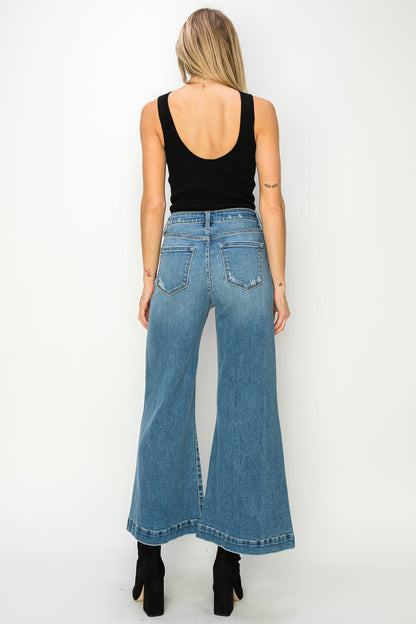 Noa High Rise Crop Palazzo Jeans