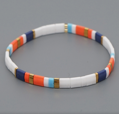 Navy White Orange-