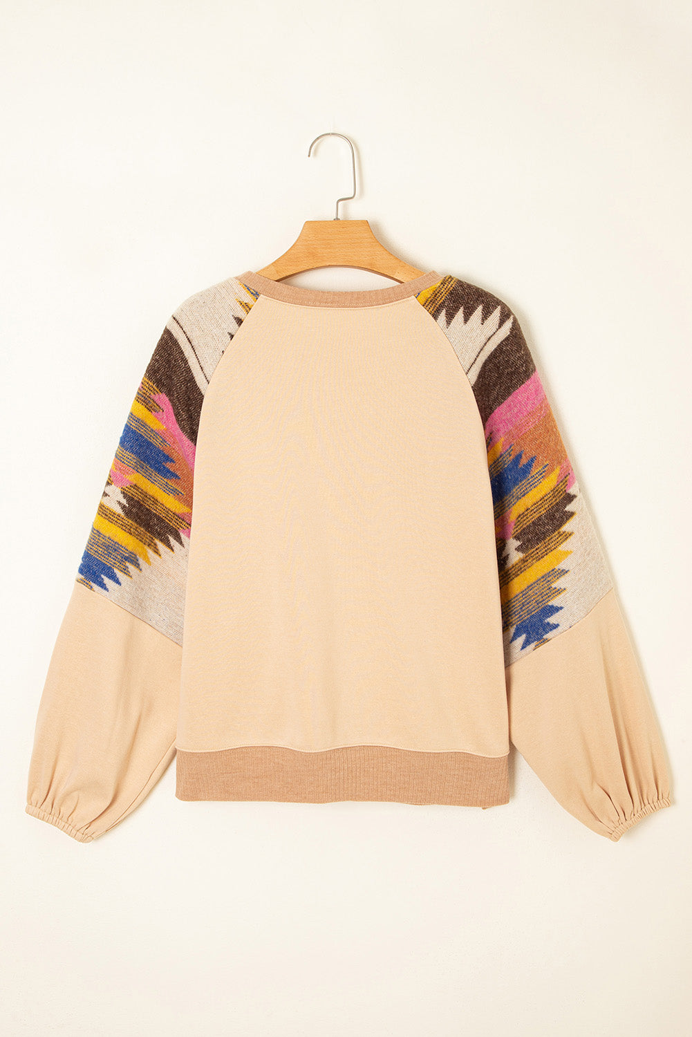 Threaded Pear Logan Aztec Patchwork Raglan Pullover Sweatshirt