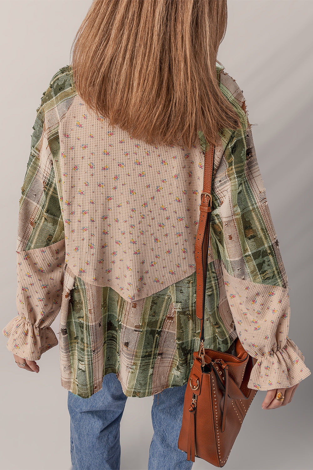 Threaded Pear Emma Sleeve Waffle Knit Shacket