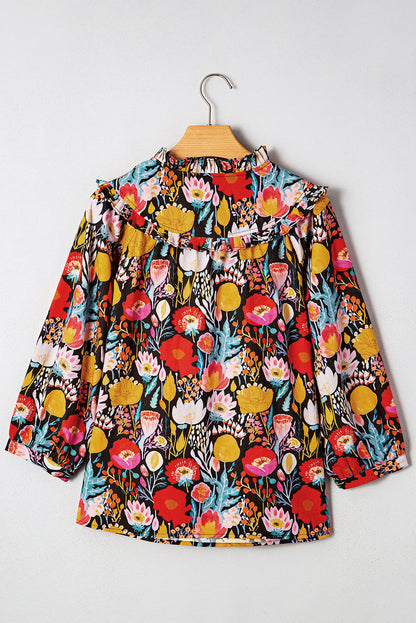 Threaded Pear Amara Puff Sleeve Tied Blouse