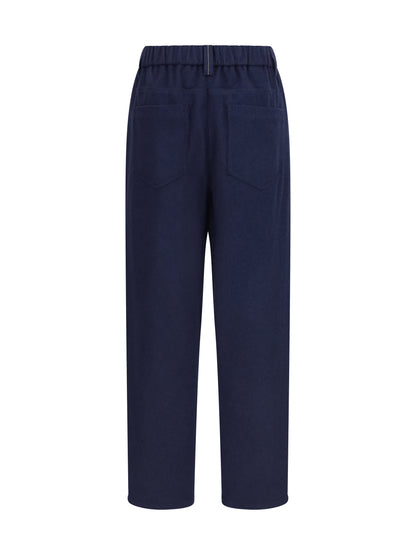 Stretch Wool Pants Blue