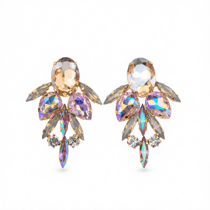 Champagne Crystal & Cubic Zirconia Drop Earrings