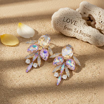 Champagne Crystal & Cubic Zirconia Drop Earrings