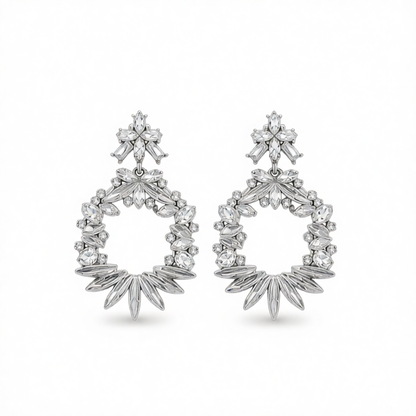 Crystal & Cubic Zirconia Wreath Drop Earrings