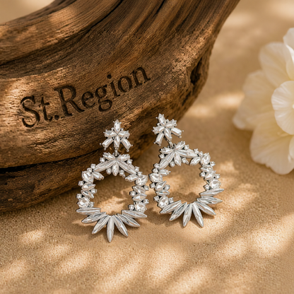 Crystal & Cubic Zirconia Wreath Drop Earrings