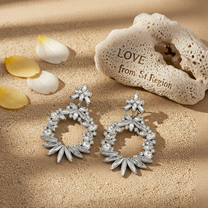 Crystal & Cubic Zirconia Wreath Drop Earrings