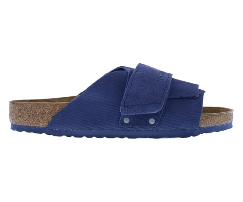 Birkenstock Unisex Kyoto Suede Leather Emb Courduroy Indigo