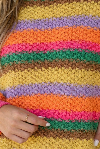 Threaded Pear Lily Knit Puff Sleeve Sweater