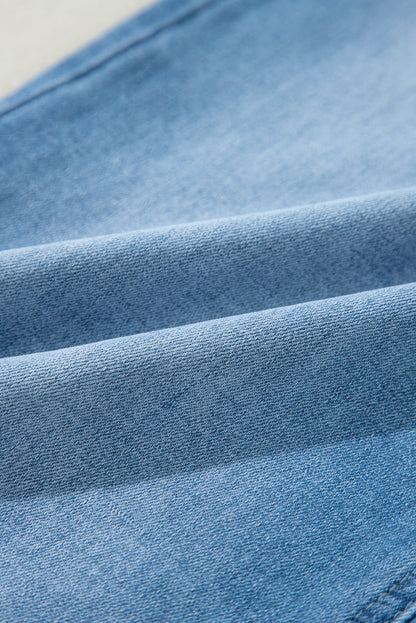 Threaded Pear Dream Slit Leg Straight Jeans