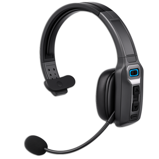 Prime Goods Trucker Bluetooth 5.2 Wireless Headset with Noise Cancelling Mic for Phones PC - Black
