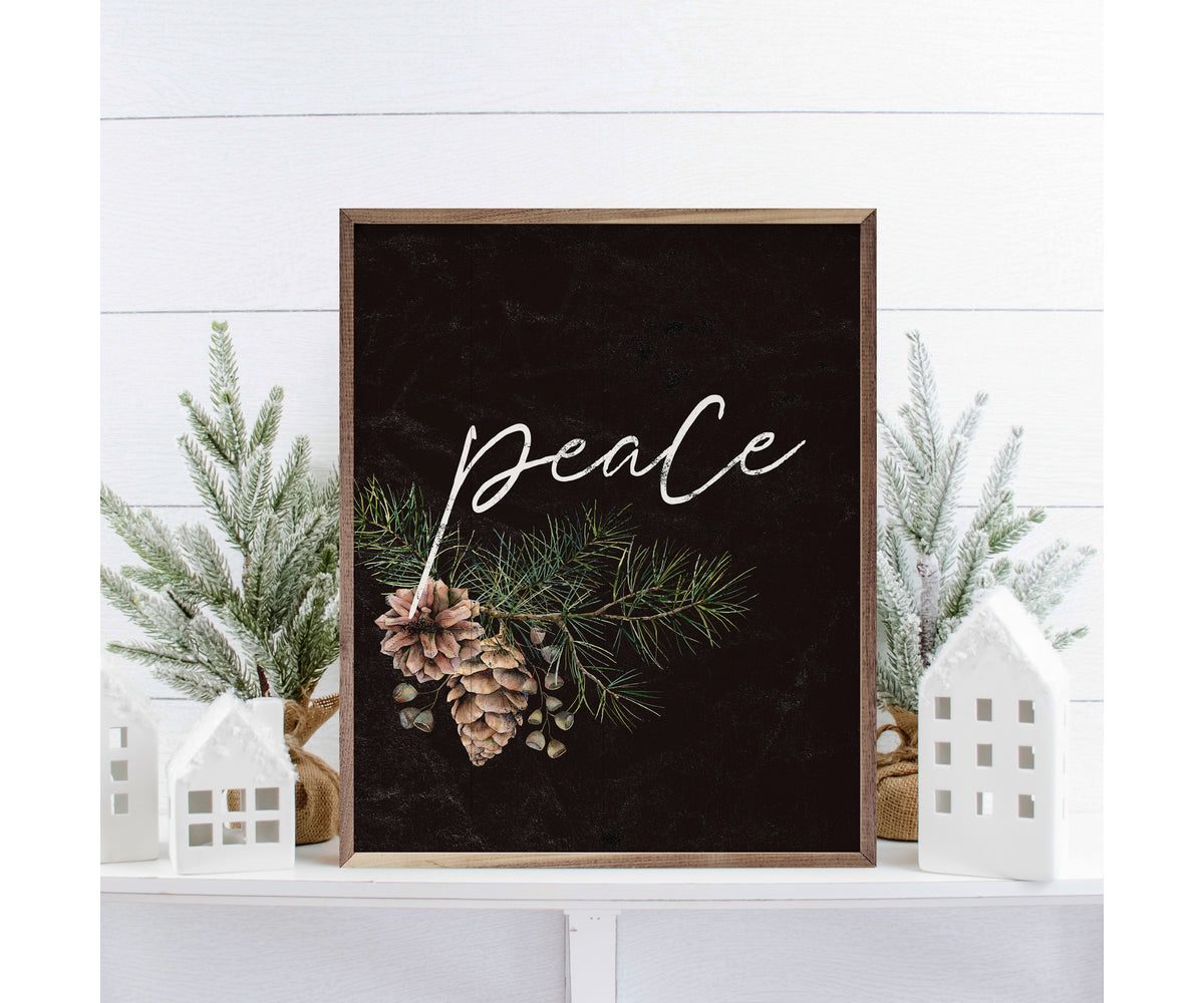 Kendrick Home Pinecone Peace Branch Black