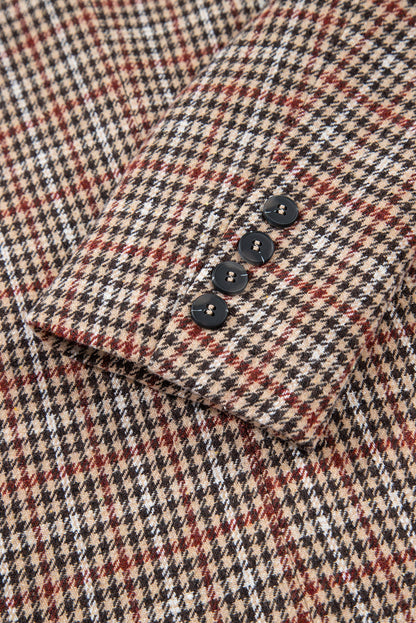 Threaded Pear Aria Houndstooth Lapel Collar Blazer