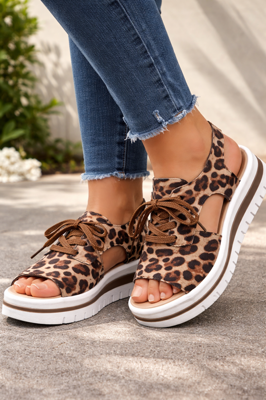 Threaded Pear Malani Lace Up Wedge Sandals