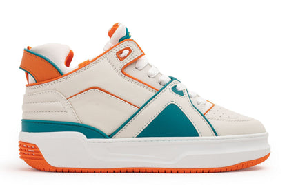 Just Don Men's Tennis Courtside Mid 'White Orange' Sneakers
