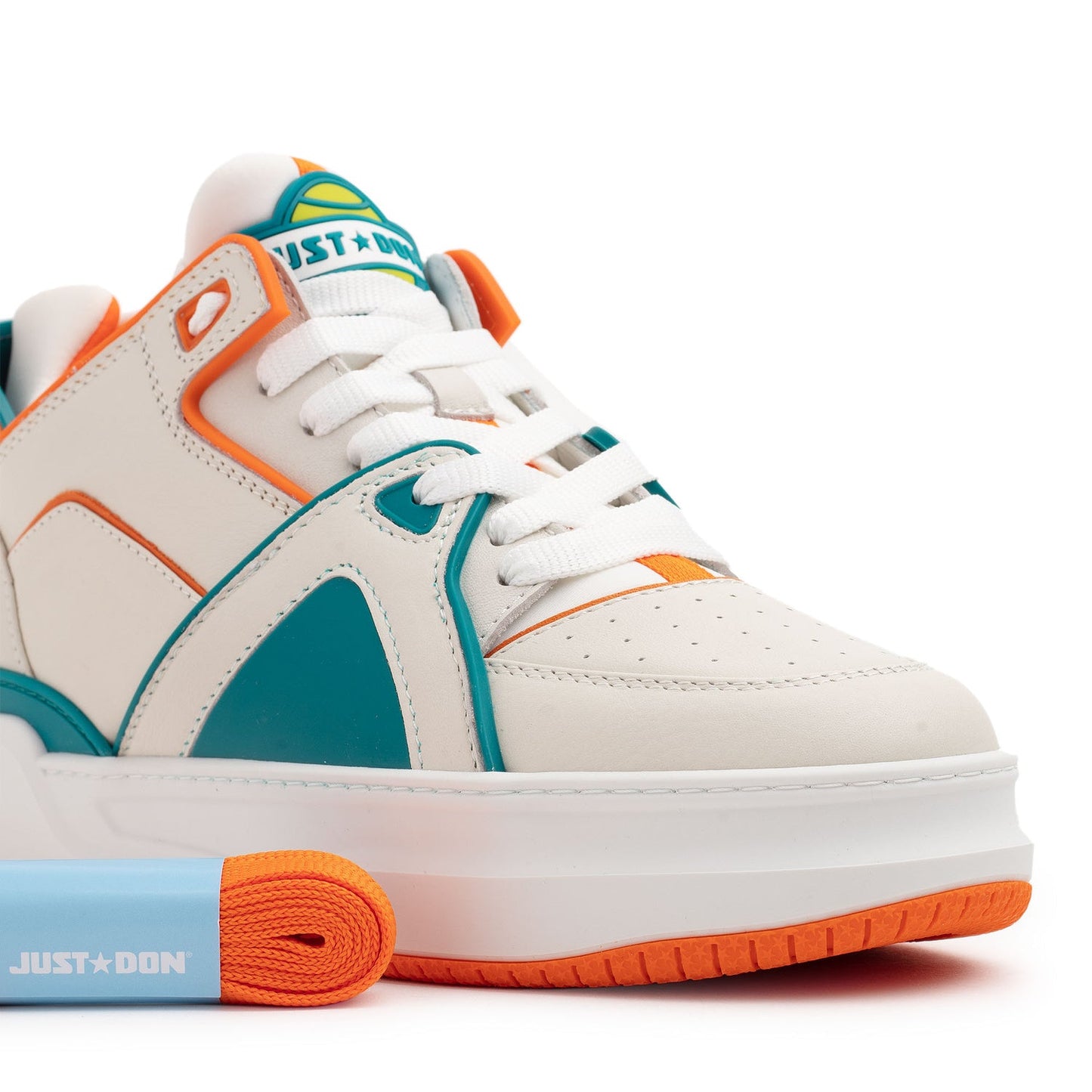 Just Don Men's Tennis Courtside Mid 'White Orange' Sneakers
