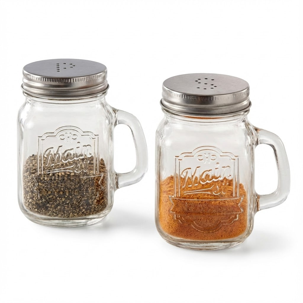 Jay Companies Main Street Glass 2-Piece Salt And Pepper (4 Oz. Each) In Set