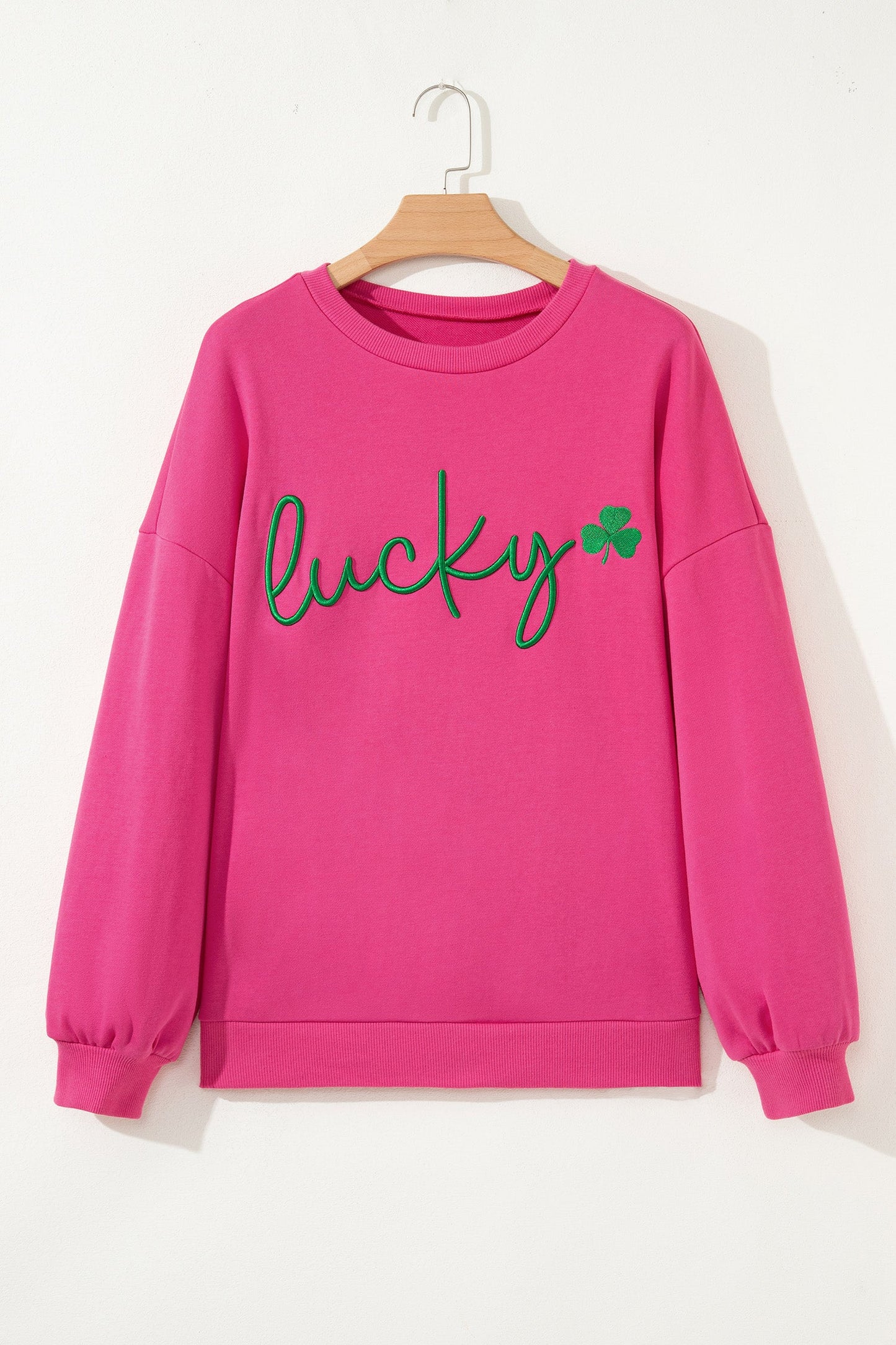 Threaded Pear Armani Clover Embroidered Loose Pullover