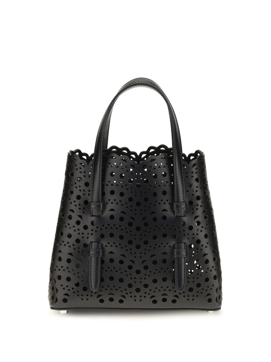 Handbag Mina Black Calf Leather