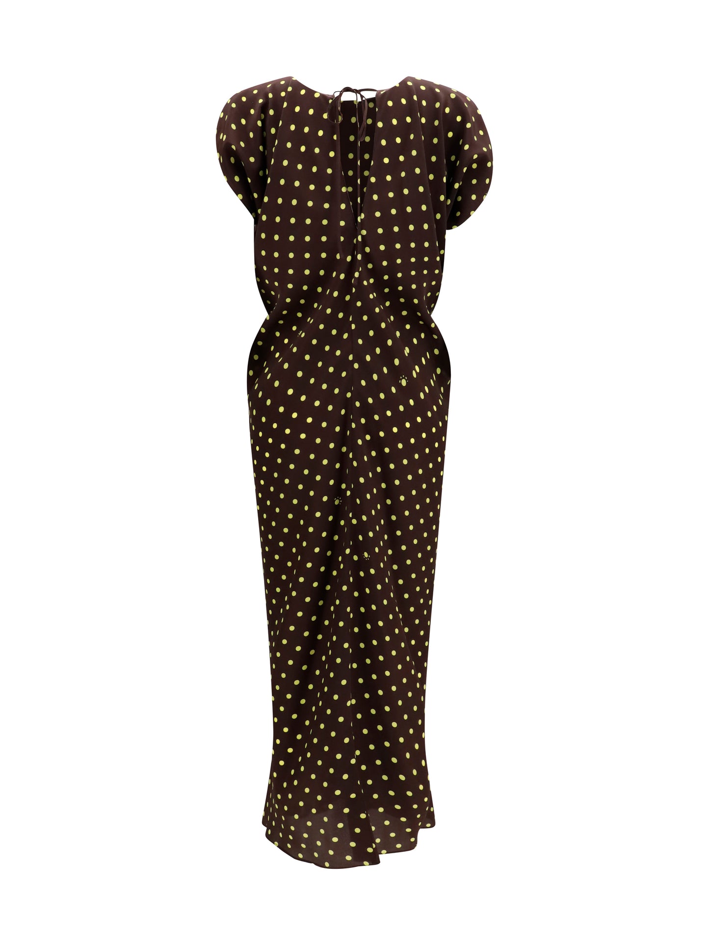 Dress Crepe Polka Dot Sadelle Brown