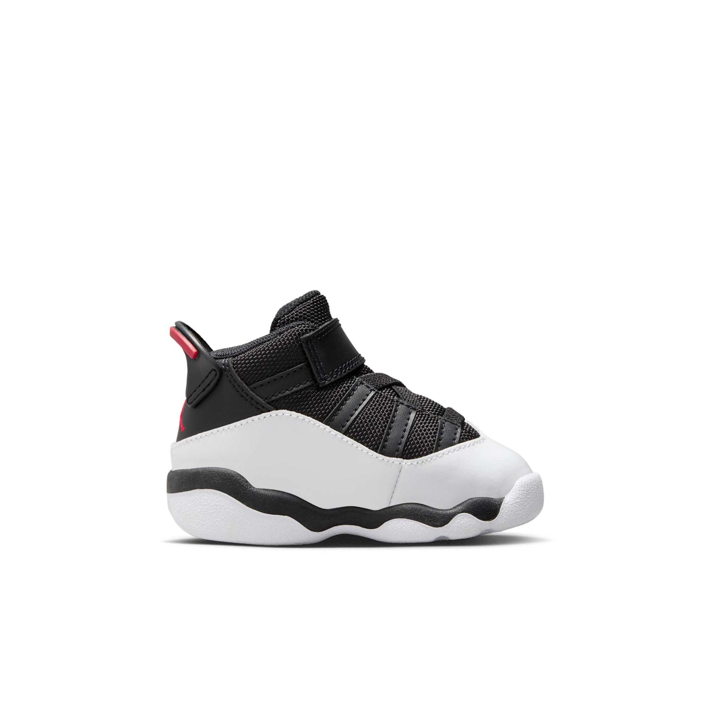 Air Jordan Toddlers Retro 6 Rings 'Black White University Red Td' Sneakers