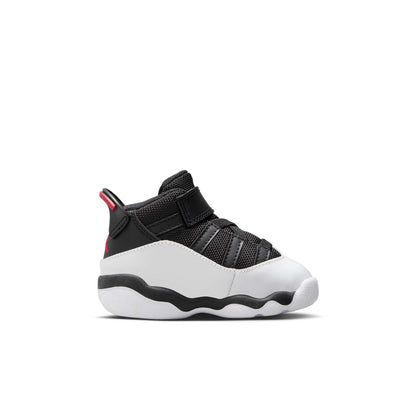 Air Jordan Toddlers Retro 6 Rings 'Black White University Red Td' Sneakers