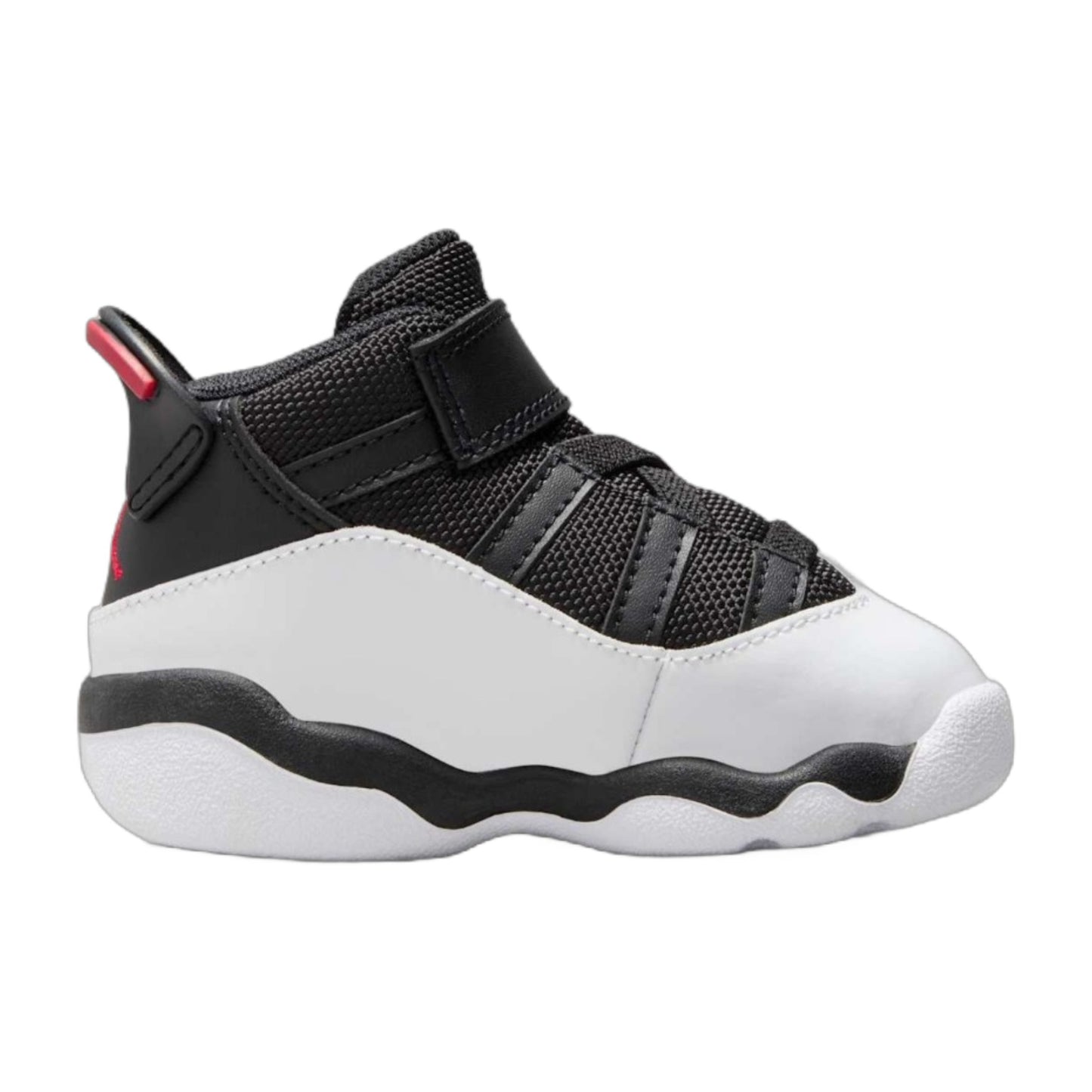 Air Jordan Toddlers Retro 6 Rings 'Black White University Red Td' Sneakers