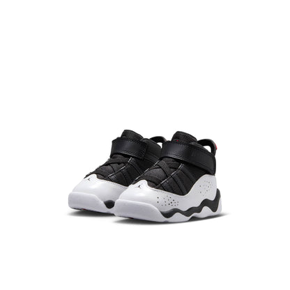 Air Jordan Toddlers Retro 6 Rings 'Black White University Red Td' Sneakers