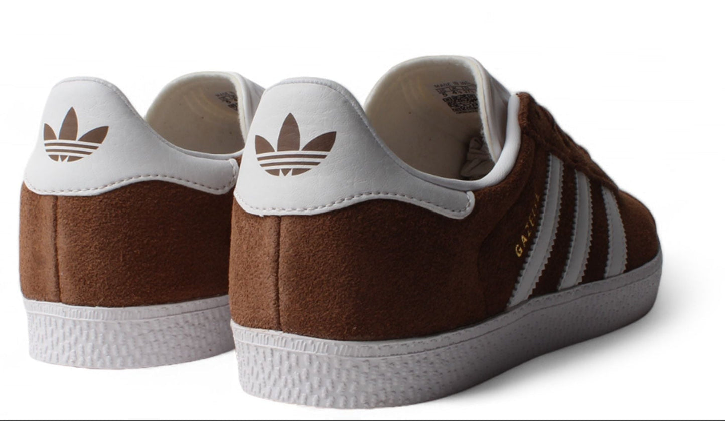 Grade School adidas Gazelle 'Preloved Brown Cloud White Gold Metallic (Gs)'