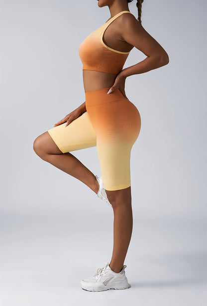 Seamless Women's Activewear Sets – 2-Piece Crop Top & High Waist Shorts/Leggings