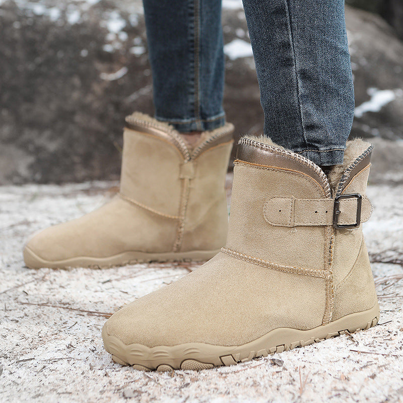 Unisex Warm Fleece-Lined Snow Boots – Anti-Slip Winter Boots for Men & Women